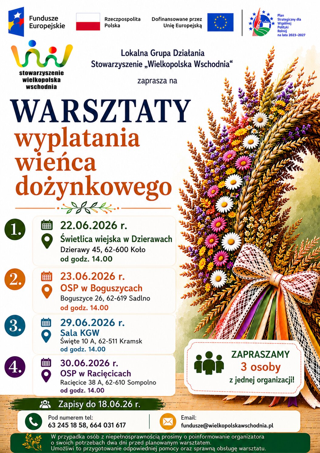 Plakat warsztaty wyplatania wieńca